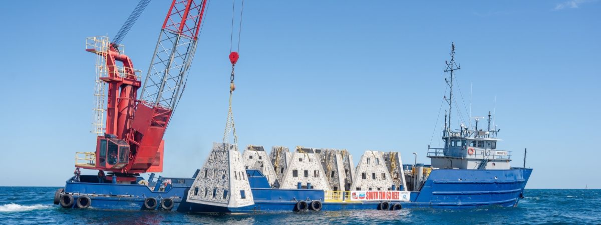 Danos Coastal Restoration Team Installs Innovative Artificial Reefs